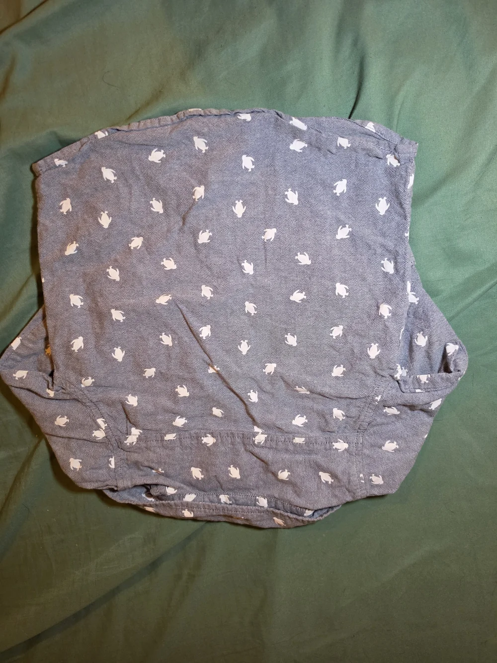 Carter's Blue Penguin-Print Button-Up Shirt for Kids